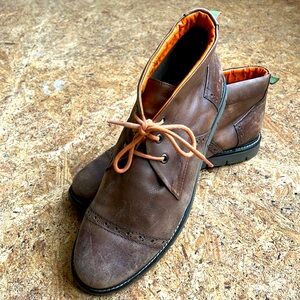 Velez Brown Leather Ankle Boots